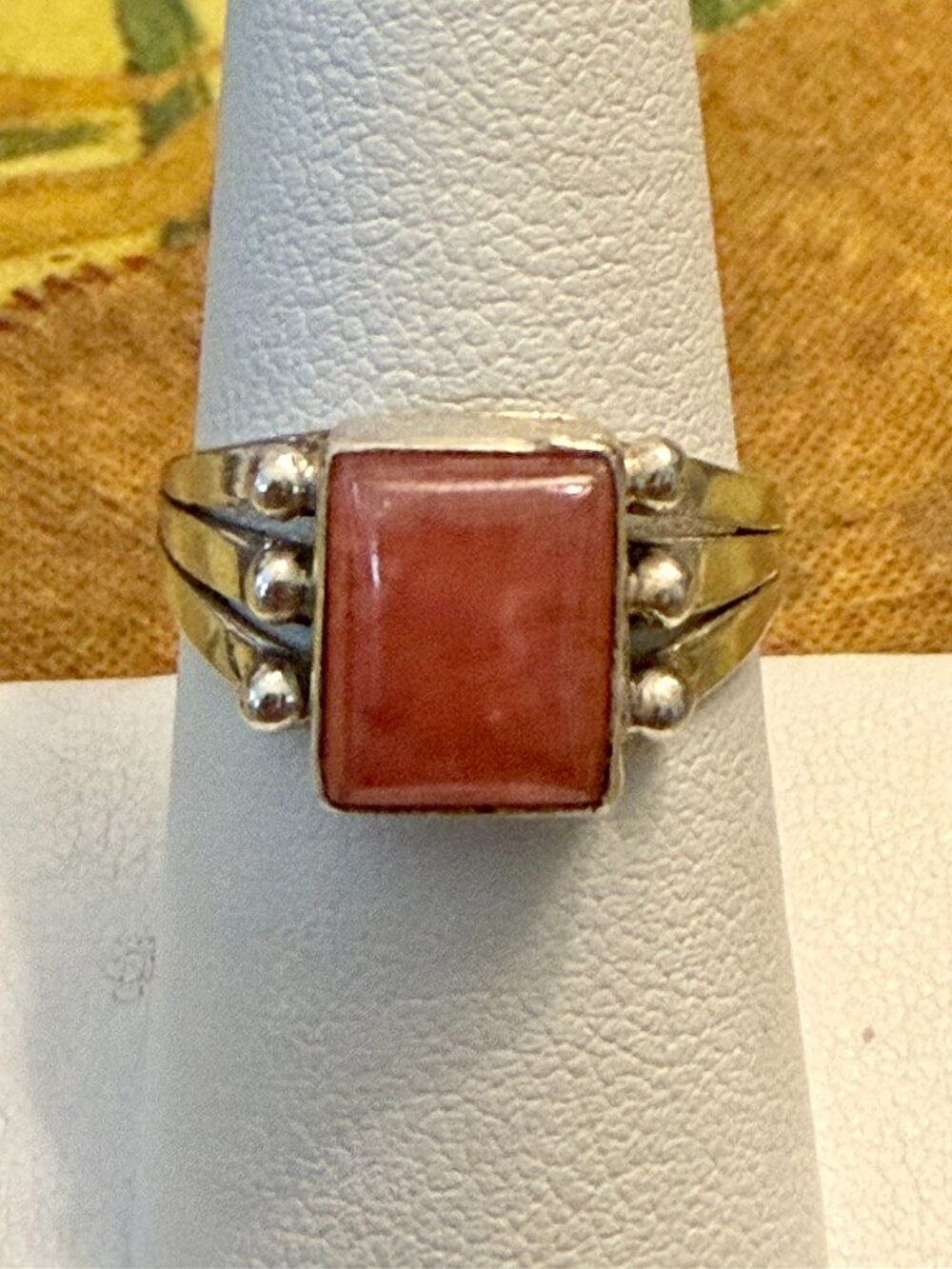 Vintage Sunstone Ring: Handmade 925 Sterling Silver